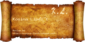 Kosina Lipót névjegykártya